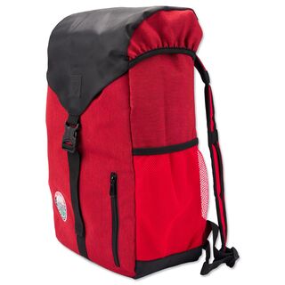 schwarz-roter VfB Rucksack Tradition von der Seite