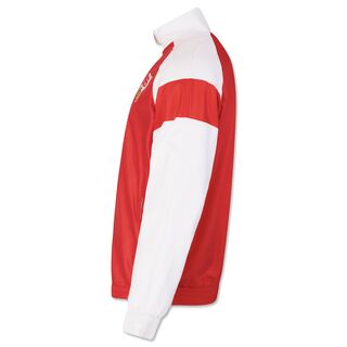 Seitenansicht der weiß-roten VfB JAKO Retro Jacke