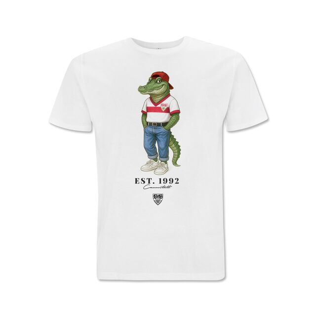 weißes T-Shirt mit Fritzle im Jeans Look