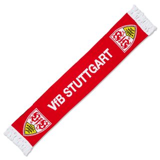 Roter Schal mit Fritzle Grafiken und Schriftzug VfB Stuttgart 