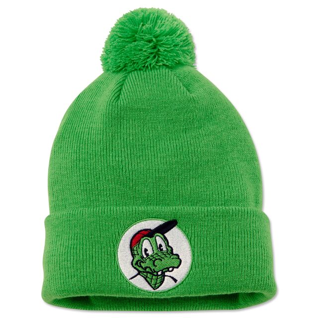 grüne Beanie mit Fritzle auf der Vorderseite