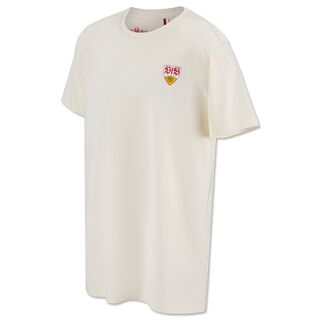 T-Shirt in Offwhite mit kleinem VfB Wappen auf der Brust