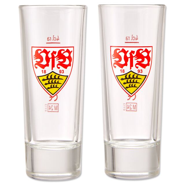 zwei Schnapsgläser mit VfB Wappen