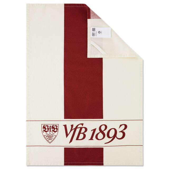 Tuch in rot und beige mit Schriftzug VfB 1893 und VfB Wappen 