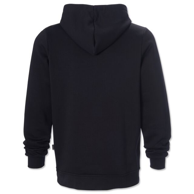 schwarze Rückseite des Hoodies