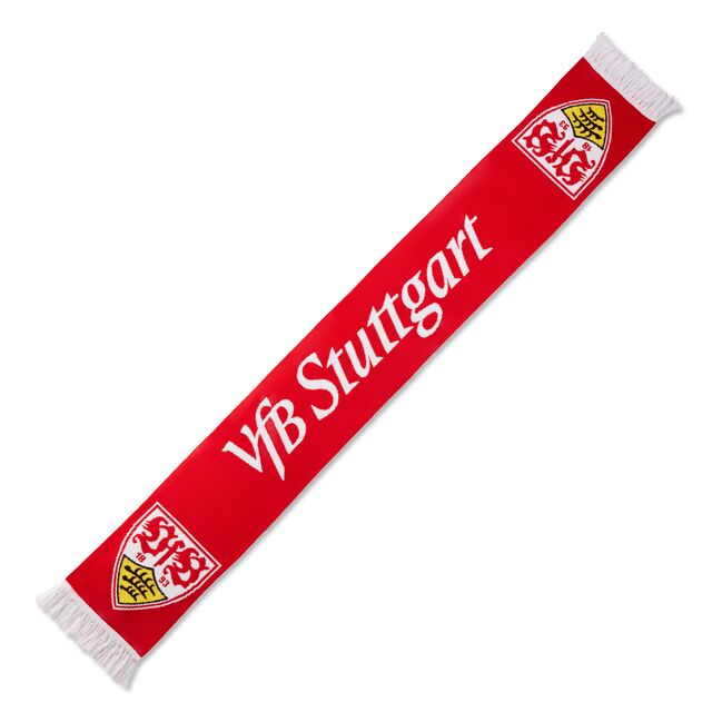 Schal in rot mit VfB Wappen und Schriftzug VfB Stuttgart 