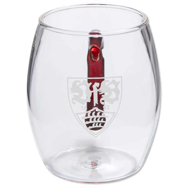 0,25l Glas mit VfB Wappen und rotem Henkel