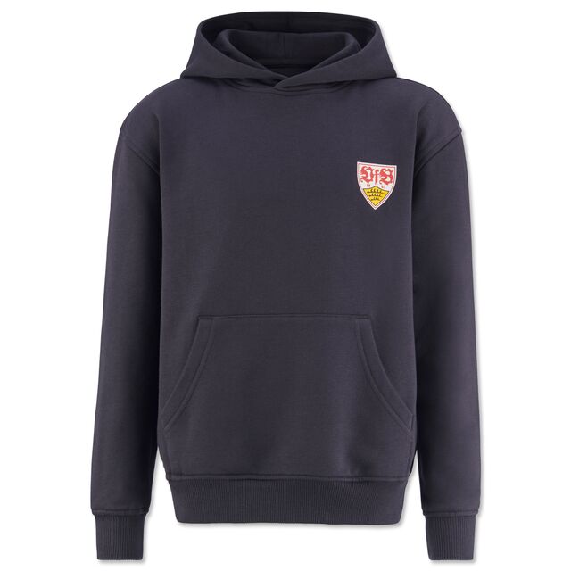 Schwarzer Hoodie mit VfB Wappen auf der Brust 