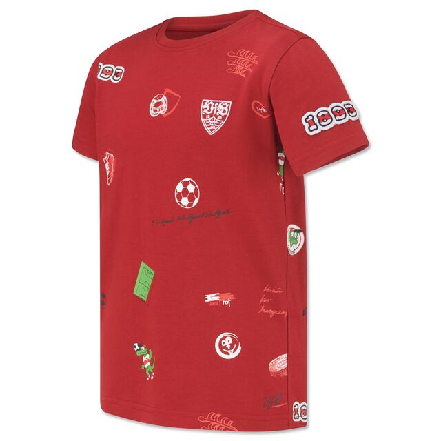Rotes T-Shirt mit VfB Motiven 