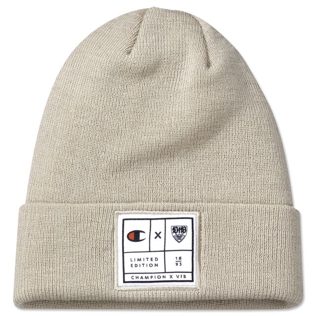 beige Beanie mit Champion x VfB Logo