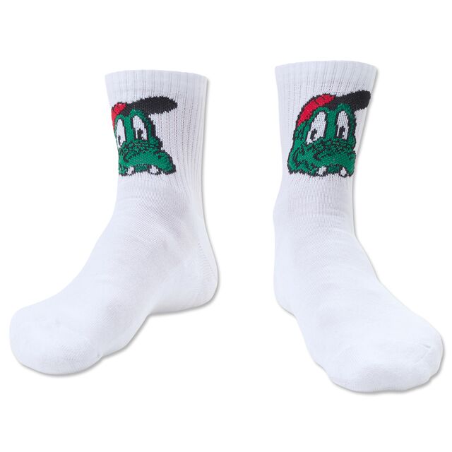 Weiße Socken mit Fritzle Gesicht 