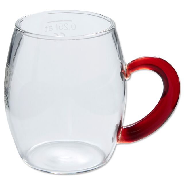 0,25l Glas mit VfB Wappen und rotem Henkel