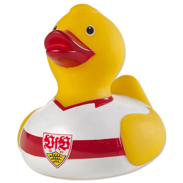 gelbe Badeente mit VfB Heimtrikot