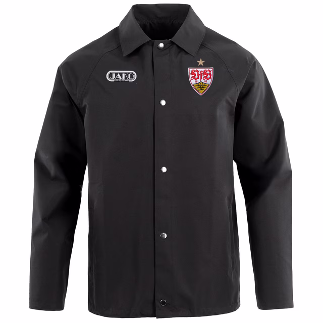 Schwarze (Wende) Jacke mit JAKO Logo und VfB Wappen 
