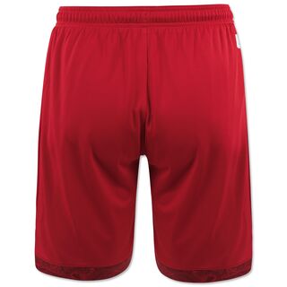 rote Rückseite der VfB Auswärtsshorts 25/26 mit rotem Muster am unteren Rand