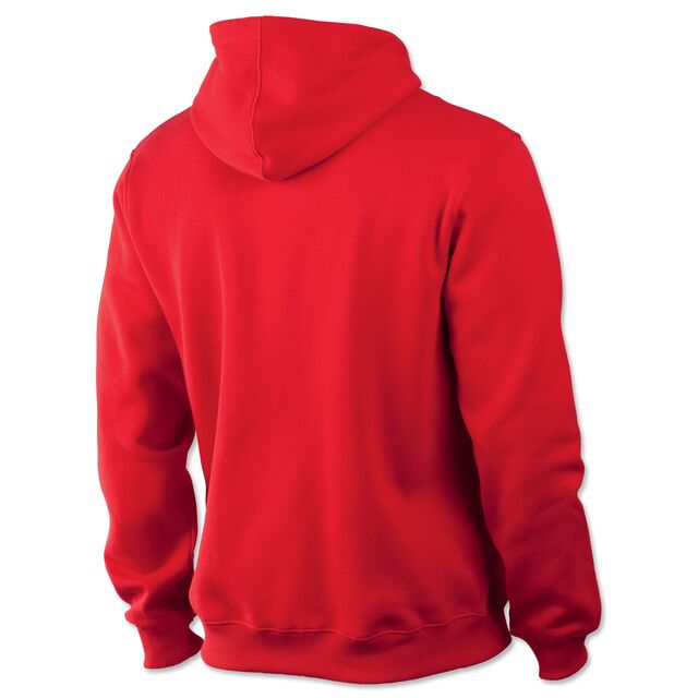 rote Rückseite des Hoodies