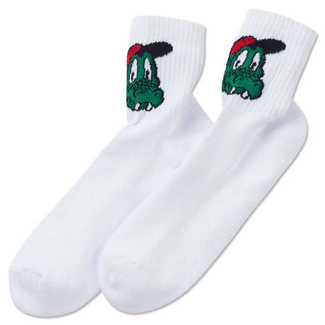 Weiße Socken mit Fritzle Gesicht 