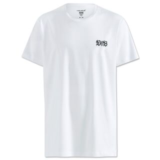weißes T-Shirt mit schwarzem VfB Logo auf der Brust