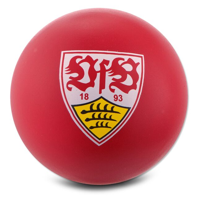 roter Anti-Stressball mit VfB Wappen
