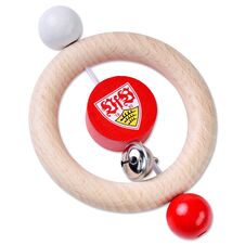 VfB wooden round rattle