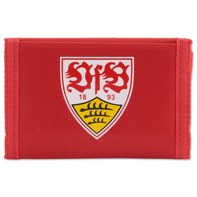 rote Nylongeldbörse mit VfB Wappen