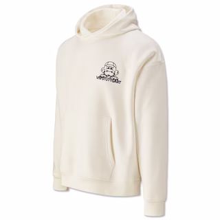 Weißer Hoodie mit schwarzem Fritzle Print und Schriftzug VfB Stuttgart auf der Brust 