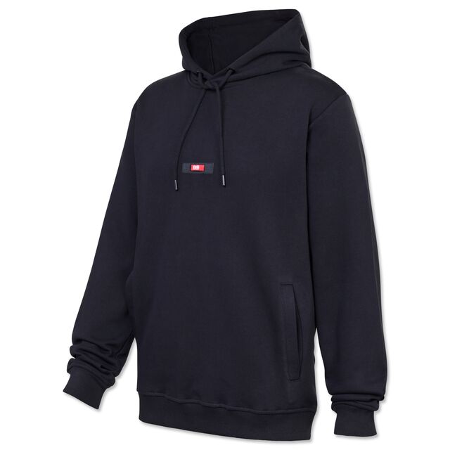 schwarzer Hoodie mit Kordel, VfB Logo und der Aufschrift 1893