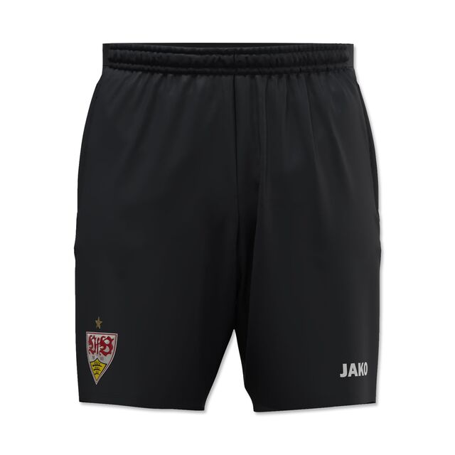 schwarze Trainingsshorts mit VfB Wappen und JAKO Schriftzug