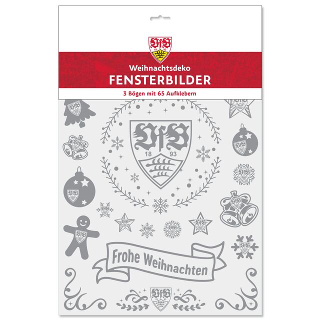 weihnachtliche VfB Fensterdeko in Verpackung