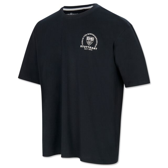 T-Shirt mit VfB Wappen auf der Brust, umrandet mit dem Schriftzug Verein für Bewegungsspiele 