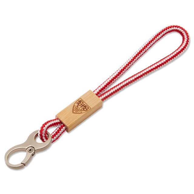 weiß-rotes Schlüsselband mit VfB Wappen