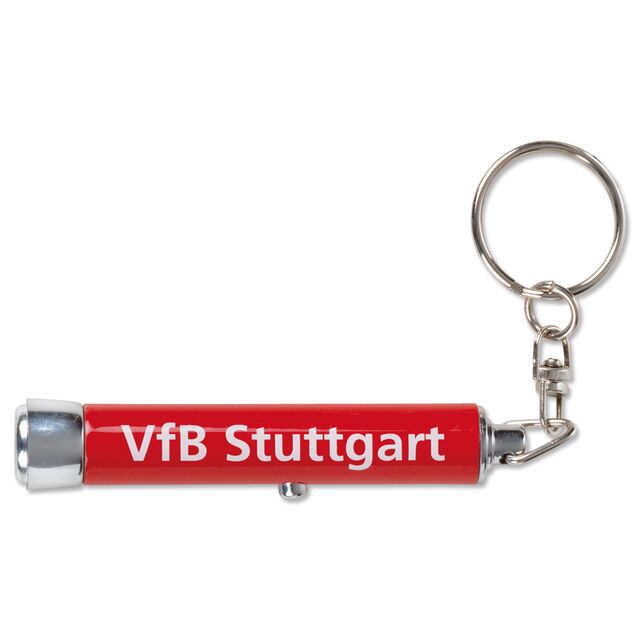 kleine rote Taschenlampe mit der Aufschrift VfB Stuttgart