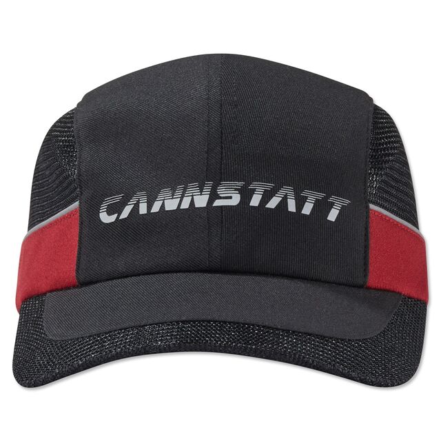 Cap in schwarz und rot mit Schriftzug Cannstatt 