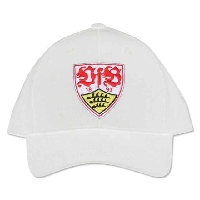 weiße Kappe mit VfB Wappen auf der Vorderseite