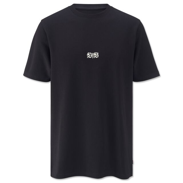 Schwarzes T-Shirt mit Schriftzug VfB in der Mitte 