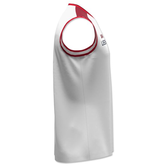 Seitenansicht des weiß-roten Tanktops 25/26