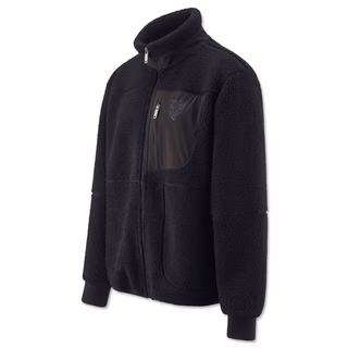 schwarze Teddy-Jacke mit  VfB Wappen auf der Brust 