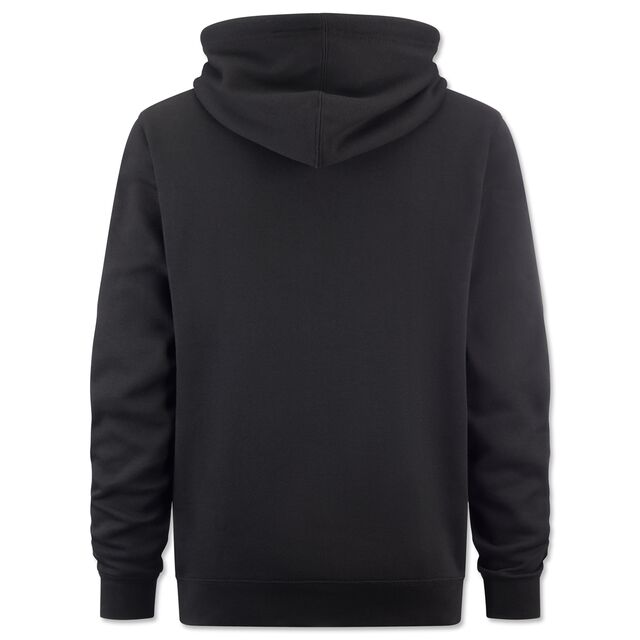 schwarze Rückseite des Hoodies