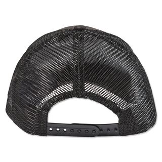 schwarze Rückseite des Netzteils der Kappe mit Snapback zur Größeneinstellung