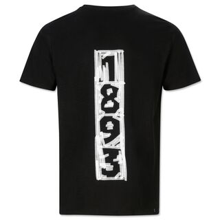 schwarze Rückseite des T-Shirts mit 1893 im Tape-Art Style 