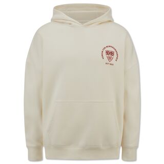 beigefarbener Hoodie mit rotem VfB Wappen und der Aufschrift Verein für Bewegungsspiele seit 1893 auf der Brust