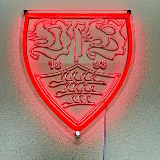 VfB Wappen als rote LED Lampe