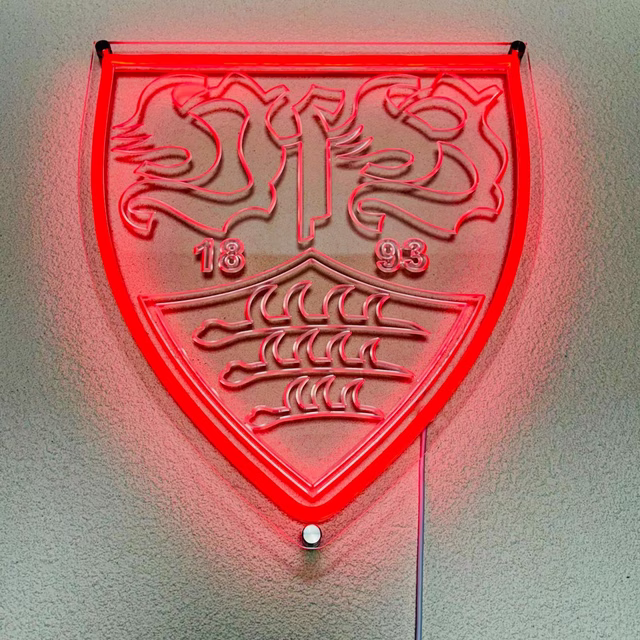 VfB Wappen als rote LED Lampe