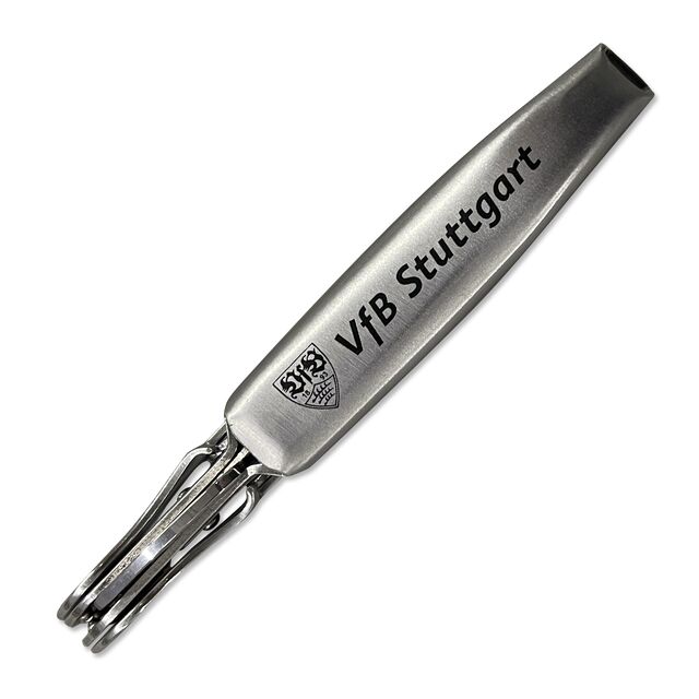 silbernes Kellnermesser mit VfB Wappen und Schriftzug VfB Stuttgart