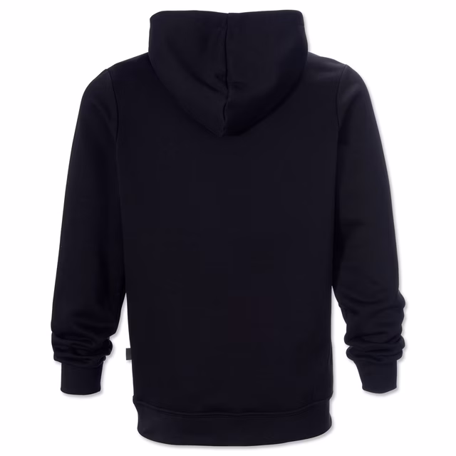 schwarze Rückseite des Hoodies
