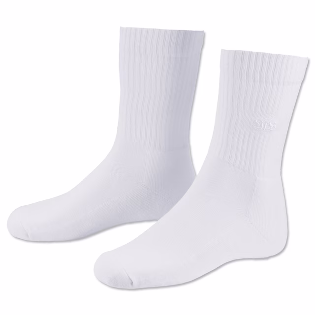 Weiße Socken mit kleinem VfB Schriftzug in weiß 