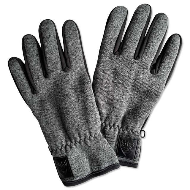 schwarze Softshellhandschuhe mit VfB Wappen auf der Außenseite