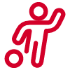 Rotes Fußballer Icon