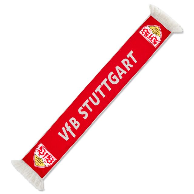 roter Schal mit VfB Wappen und der weißen Aufschrift VfB Stuttgart