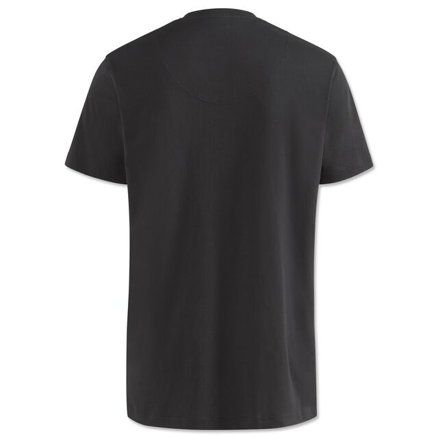 schwarze Rückseite des T-Shirts
